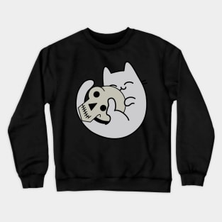 Cute Cat and Skull Crewneck Sweatshirt